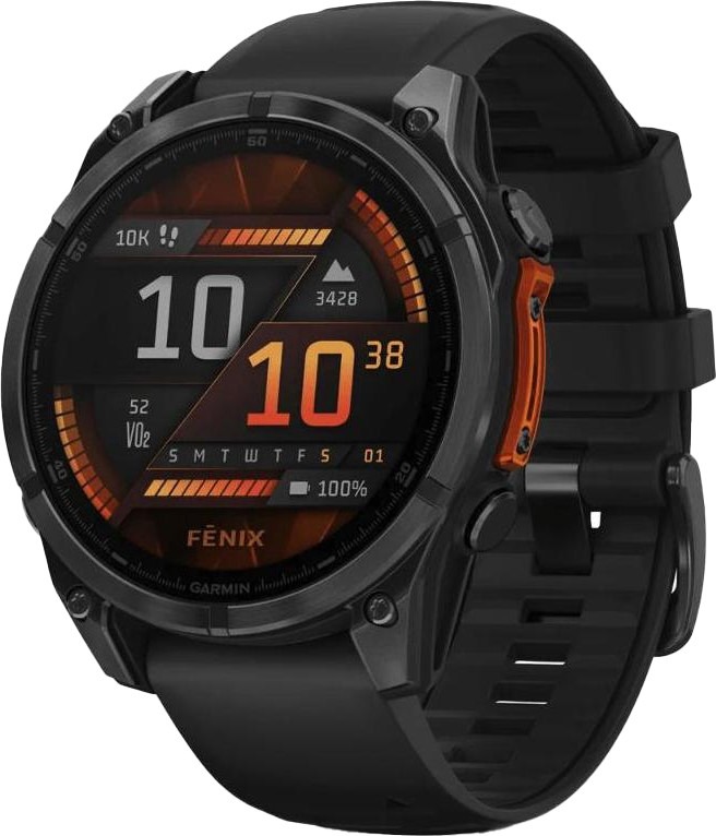 Смарт-годинник Garmin Fenix 8 51mm AMOLED Slate Gray with Black Silicone Band (010-02905-00)