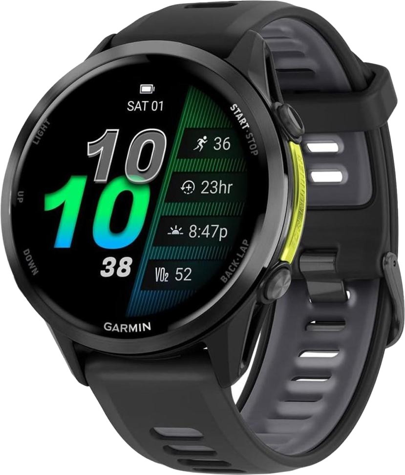 Garmin Forerunner 970 Carbon Gray DLC Titanium Black Case w. Black/Translucent Band (010-02969-00/10/60)