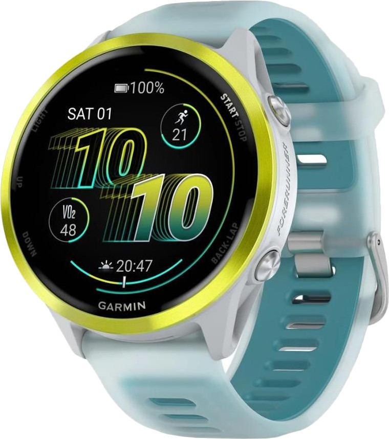 Garmin Forerunner 570 47mm Amp Yellow Aluminum w. Translucent Whitestone/Turquoise Band (010-02971-01)