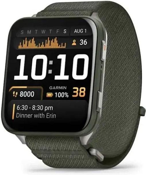 Смарт-часы Garmin Venu X1 Moss with Titanium Caseback and Moss ComfortFit Nylon Band (010-02980-01/03/23)