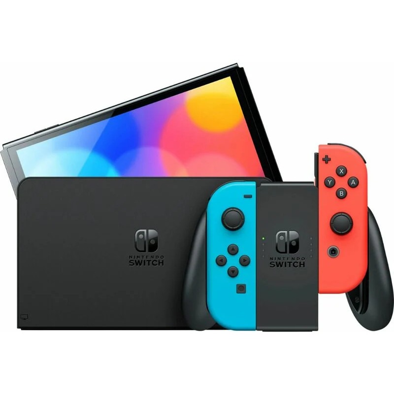 Игровая консоль Nintendo Switch OLED with Neon Blue и Neon Red Joy-Con (045496453442)