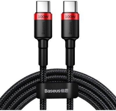 Кабель Baseus Cafule Type-C to Type-C PD2.0 100W (2m) (CATKLF-AL) (Red / Black)
