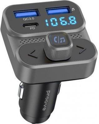 FM-трансмітер Proove FM Launcher Luxor SE 36W (PD+QC3.0) Type-C+USB Gray