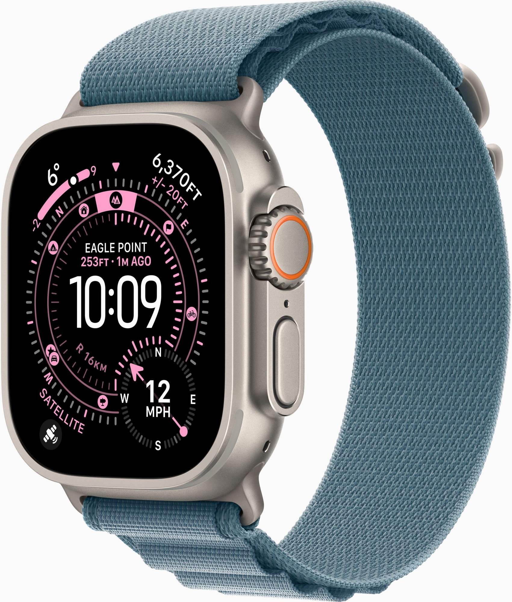 Смарт-годинник Apple Watch Ultra 3 GPS + Cellular 49mm Natural Tit. Case w. Light Blue Alpine Loop - Small (MEWK4)