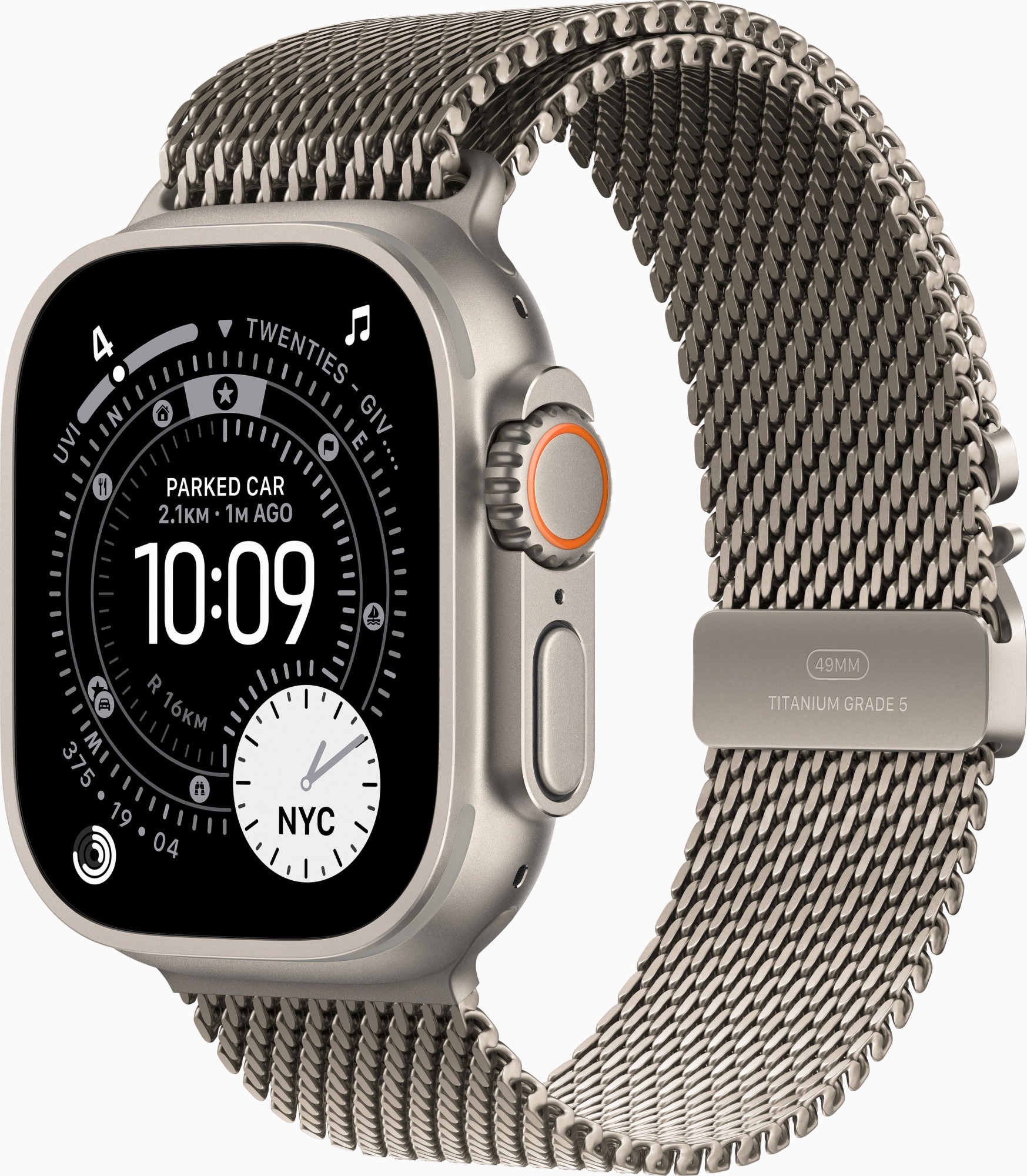 Смарт-годинник Apple Watch Ultra 3 GPS + Cellular 49mm Natural Tit. Case w. Natural Tit. Milanese Loop - Medium (MEWY4)