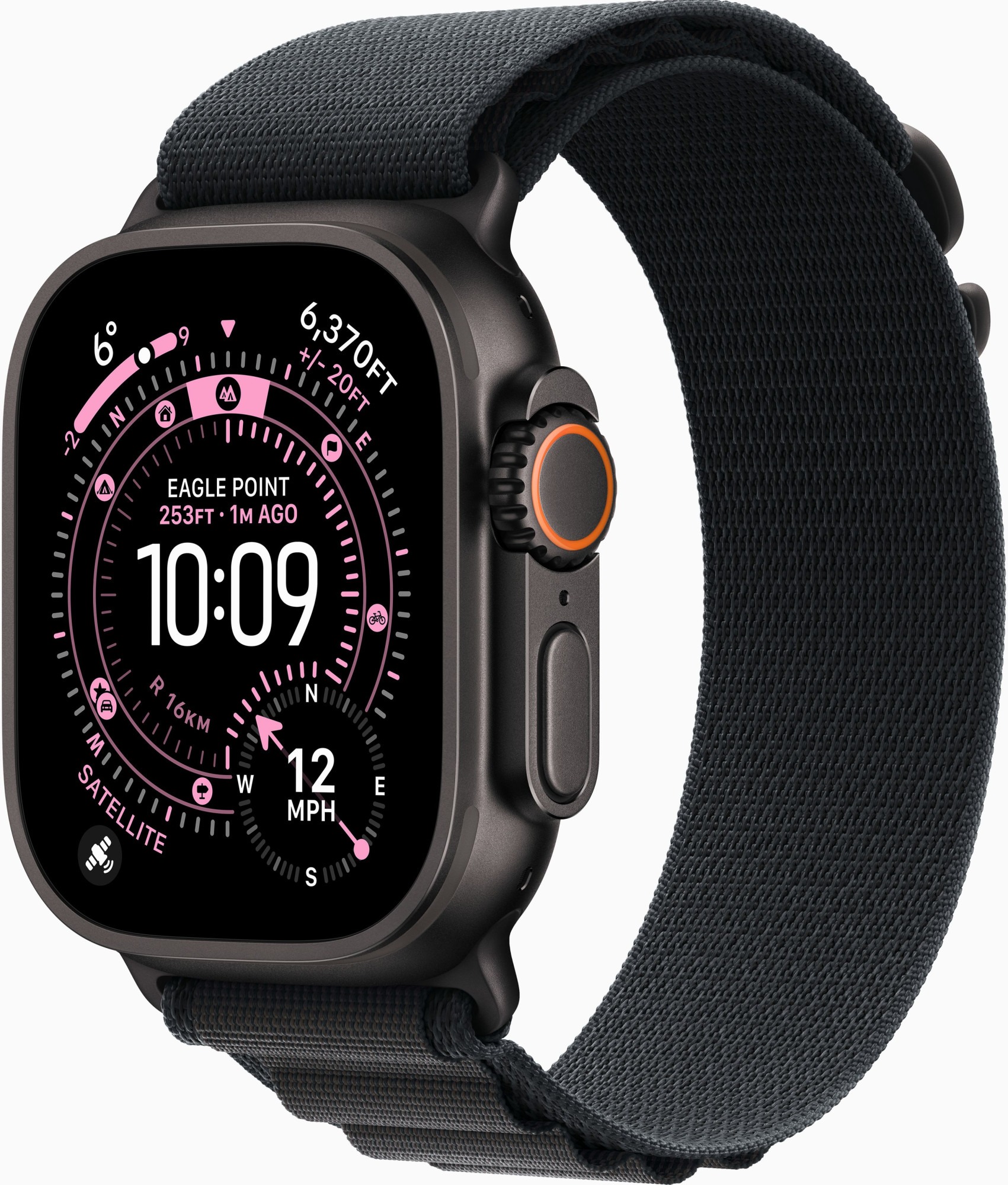Смарт-годинник Apple Watch Ultra 3 GPS + Cellular 49mm Black Tit. Case w. Black Alpine Loop - Medium (MF0V4)
