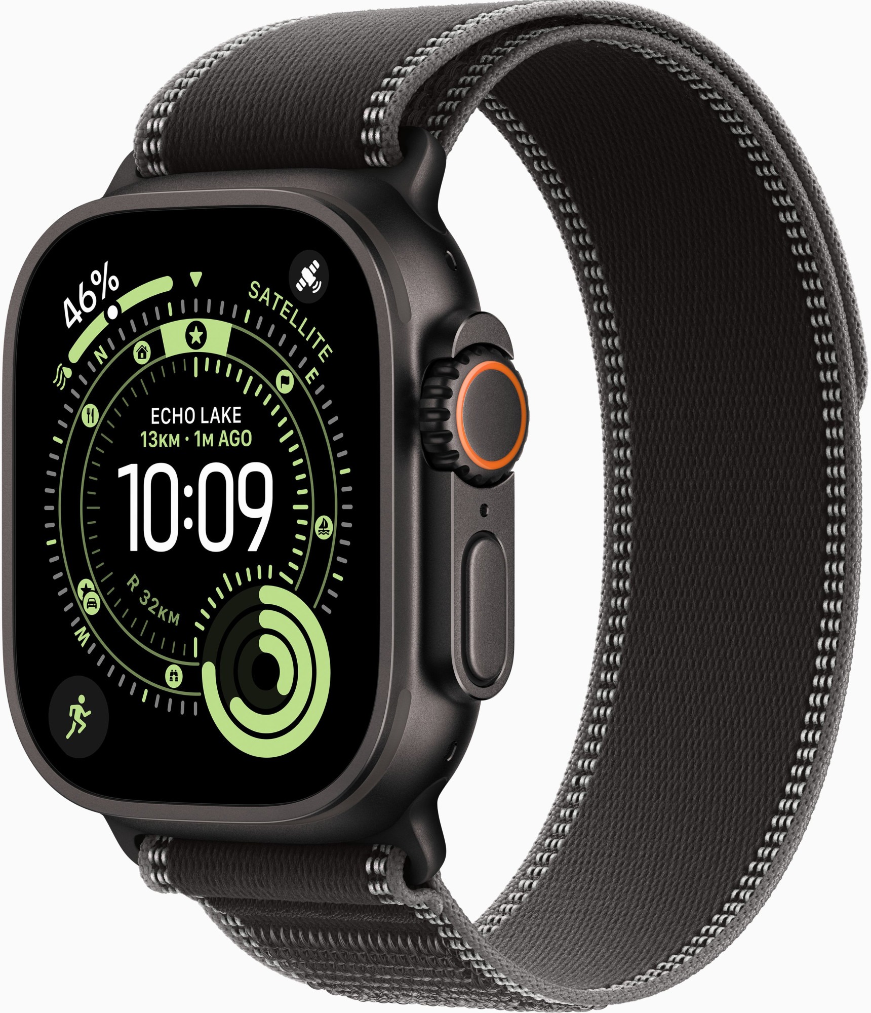 Смарт-годинник Apple Watch Ultra 3 GPS + Cellular 49mm Black Tit. Case w. Black/Charcoal Trail Loop - S/M (MF1D4)