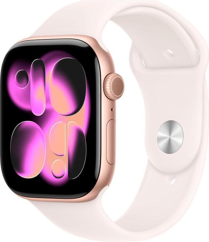 Смарт-годинник Apple Watch Series 11 GPS + Cellular 42mm Rose Gold Alu. Case w. Light Blush Sport Band - S/M (MF8E4)