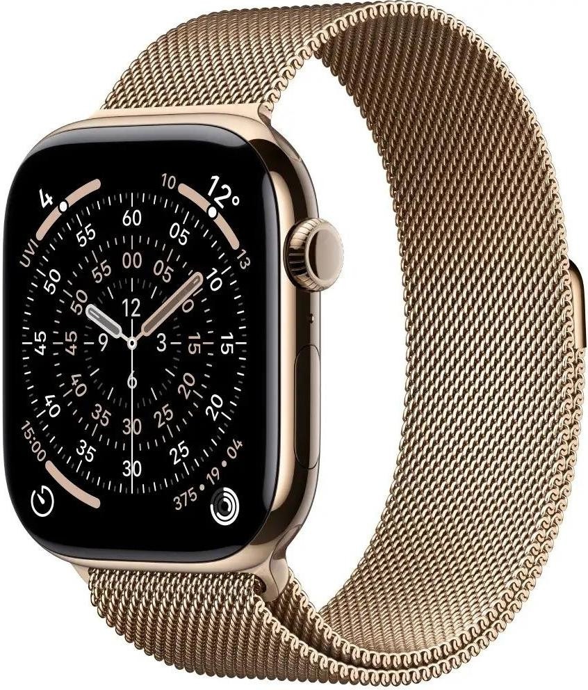 Смарт-годинник Apple Watch Series 11 GPS + Cellular 46mm Gold Tit. Case w. Gold Milanese Loop - S/M (MFD74)