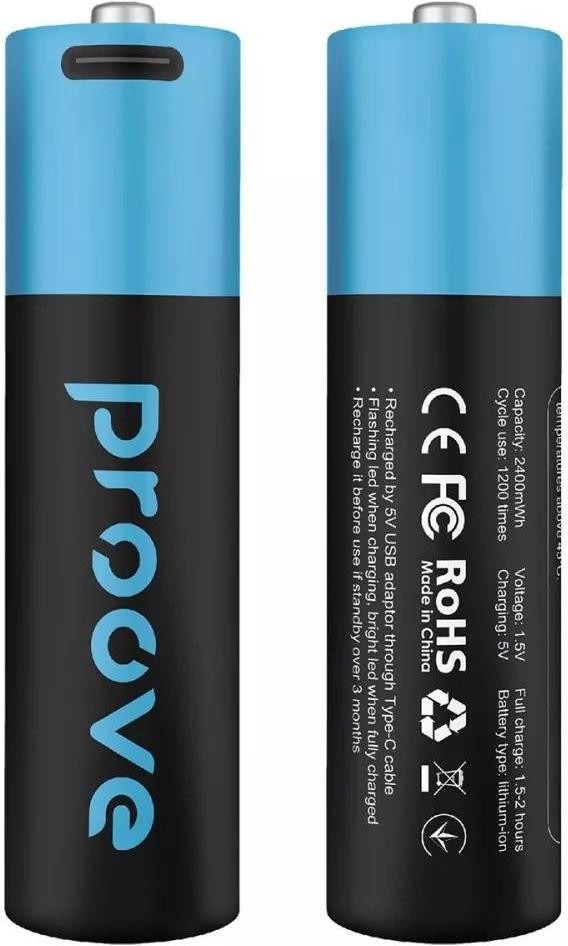 Акумулятор Proove Type-C Compact Energy 1600 mAh Lithium-ion AA 2pack Black