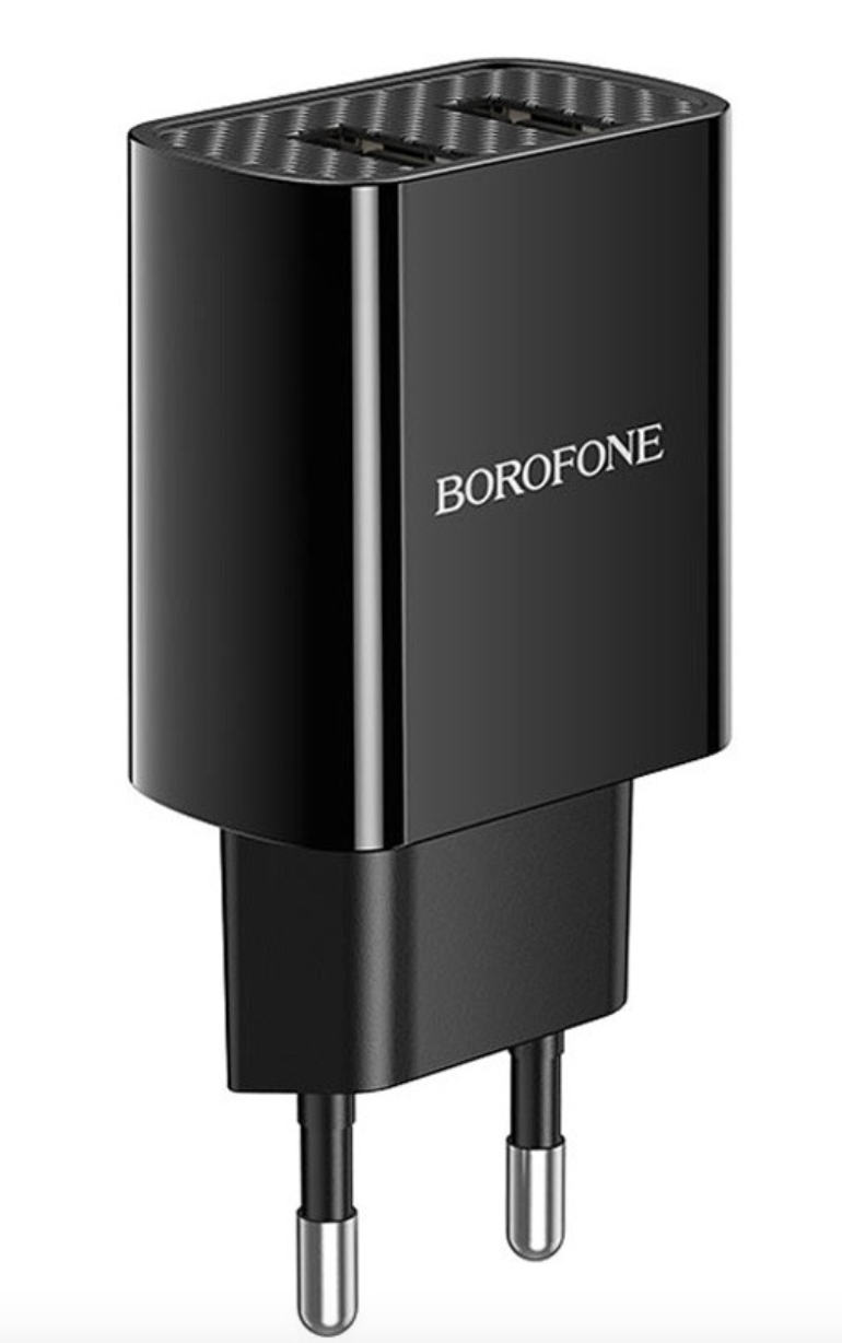 Мережевий заряжний пристрій Borofone BA53A Powerway (2USB/2.1A) Black