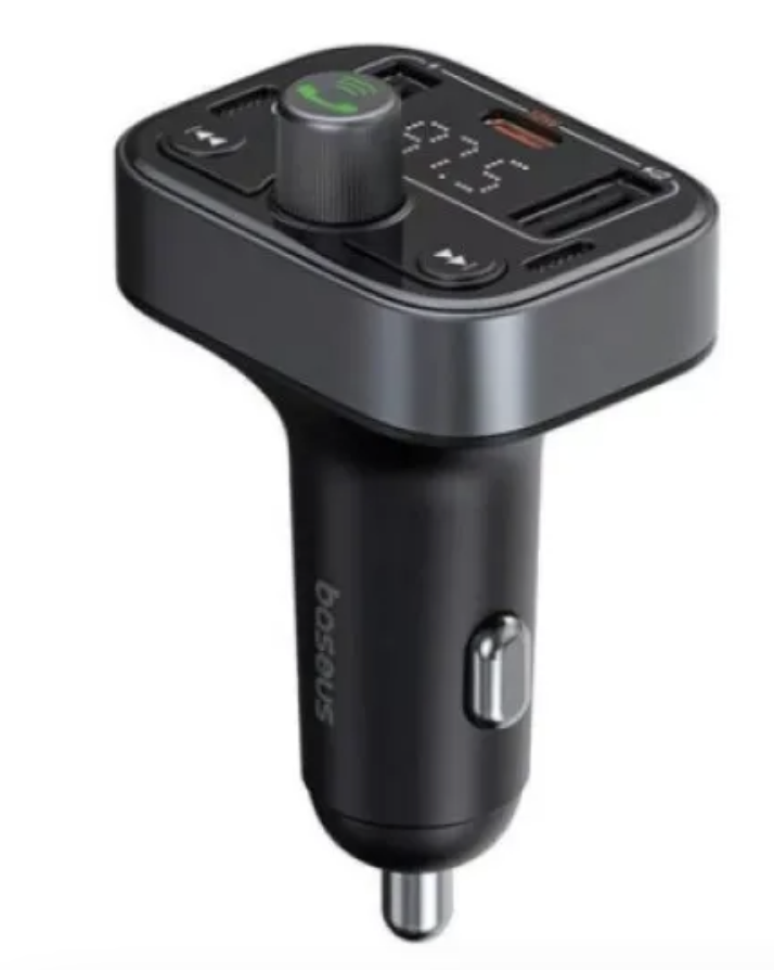 FM-трансмітер Baseus S-09 pro Bluetooth FM Launcher 2USB + Type-C - Black