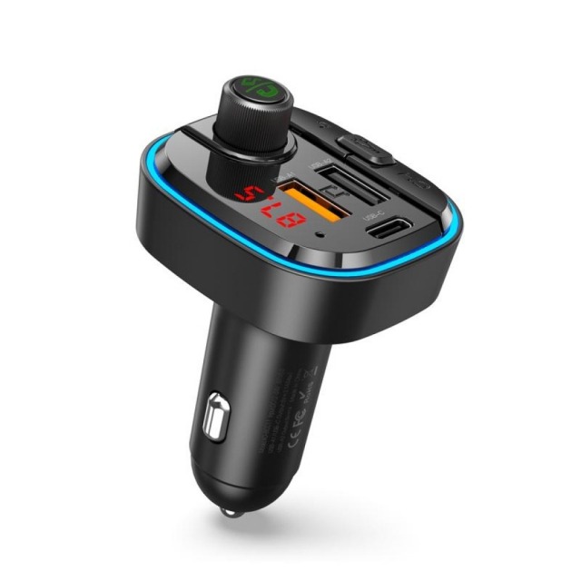 FM-модулятор XO BCC11 Smart Bluetooth MP3 +5V3.1A Car Charging with Ambient Light Black