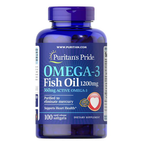 Puritan's Pride Omega-3 Fish Oil 1200 mg (360 mg) 100 рідких капсул
