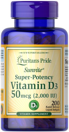 Puritan's Pride Vitamin D3 2000 IU 200 рідких капсул
