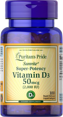 Puritan's Pride Vitamin D3 2000 IU 100 рідких капсул