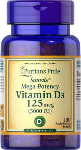 Puritan's Pride Vitamin D3 5000 IU 100 рідких капсул