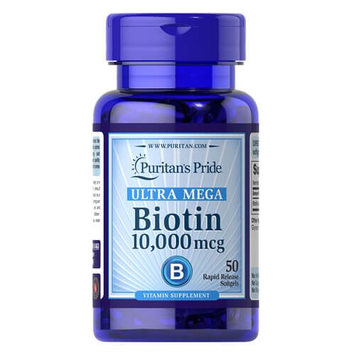 Puritan's Pride Biotin 10,000 mcg 50 рідких капсул (06.2027)