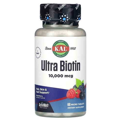 KAL Ultra Biotin 10,000 mcg 60 Micro Tablets