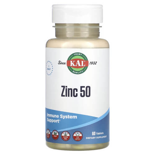 KAL Zinc 50 mg 60 Tablets