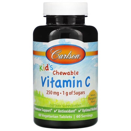 Carlson Kid's Chewable Vitamin C 250 mg 60 Vegetarian Tablets