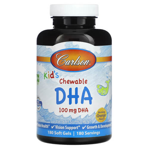 Carlson Kid's Chewable DHA 100 mg 180 Soft Gels