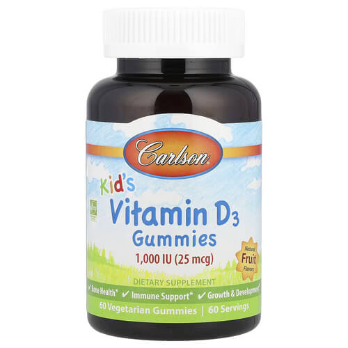Carlson Kid's Vitamin D3 1,000 IU 60 Gummies