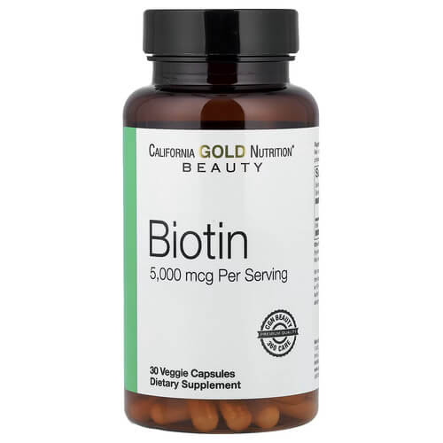 California Gold Nutrition Biotin 5,000 mcg 30 вегетаріанських капсул