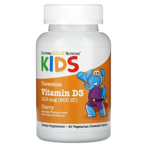 CGN Chewable Vitamin D3 for Children 500 IU 90 Tablets