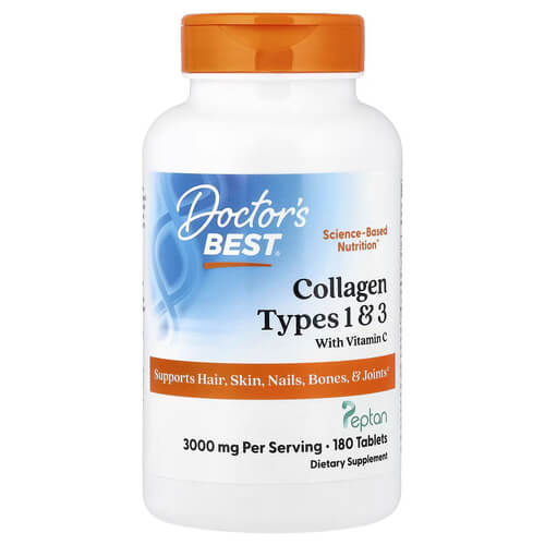 Doctor's Best Collagen Types 1 and 3 with Vitamin C 1,000 mg 180 Tablets