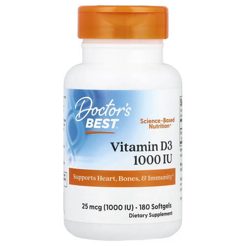 Doctor's Best Vitamin D3 25 mcg (1,000 IU) 180 капсул