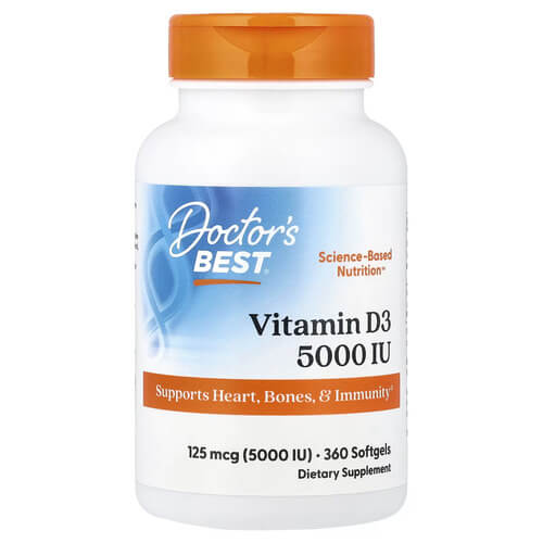 Doctor's Best Vitamin D3 125 mcg 5000 IU 360 капсул