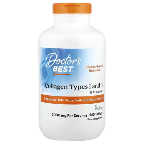Doctor's Best Collagen Types 1 and 3 with Vitamin C 1,000 mg 540 Tablets