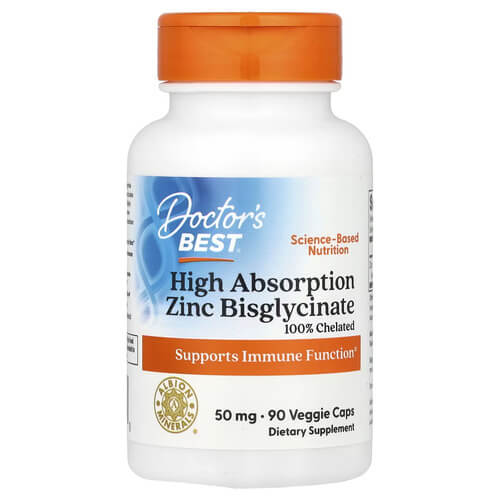 Doctor's Best Zinc Bisglycinate 50 mg 90 капсул