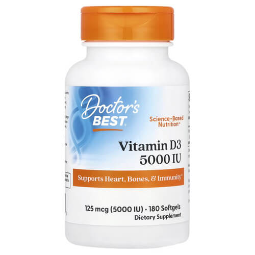 Doctor's Best Vitamin D3 125 mcg 5000 IU 180 Softgels