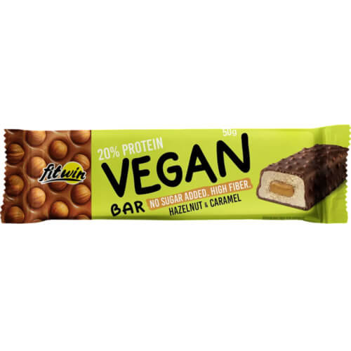 FitWin Vegan Bar 60 g - ФУНДУК І КАРАМЕЛЬ
