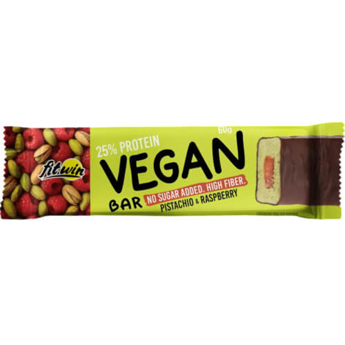 FitWin Vegan Bar 60 g - ФІСТАШКА І МАЛИНА