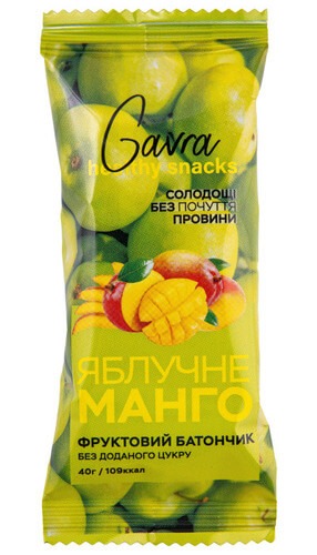 Gavra Батончик 40 г - Яблучне Манго (30.10.2026)