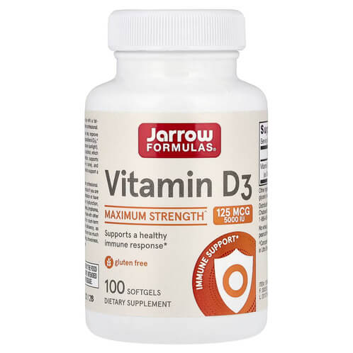 Jarrow Formulas Vitamin D3 125 mcg (5,000 IU) 100 Softgels
