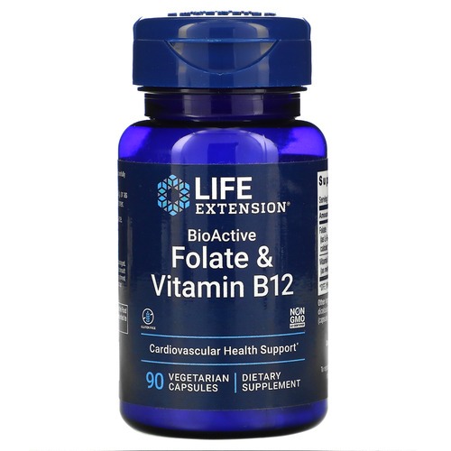 Life Extension BioActive Folate & Vitamin B12 90 Capsules