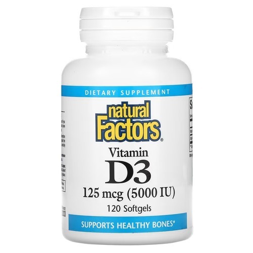 Natural Factors Vitamin D3 5,000 IU 120 Softgels