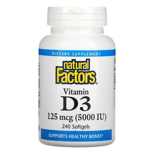 Natural Factors Vitamin D3 5,000 IU 240 Softgels