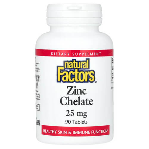 Natural Factors Zinc Chelate 25 mg 90 Tablets