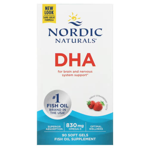 Nordic Naturals DHA Strawberry 90 SoftGels