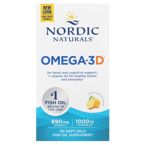 Nordic Naturals Omega-3D 690 mg Lemon 60 SoftGels