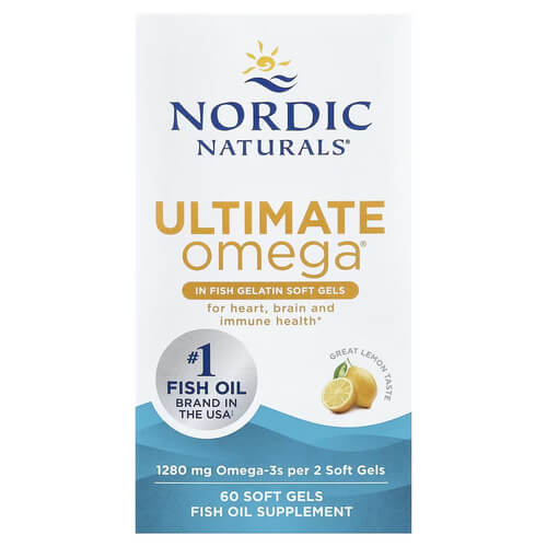 Nordic Naturals Ultimate Omega 1280 mg Lemon 60 рибних желатинових капсул