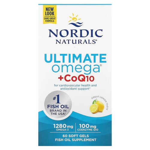 Nordic Naturals Ultimate Omega + CoQ10 Lemon 60 рідких капсул