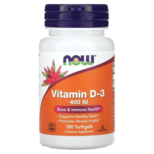 NOW Vitamin D-3 400 IU 180 капсул