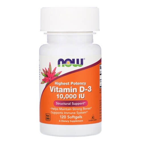 NOW Vitamin D3 10 000 МЕ 120 softgels