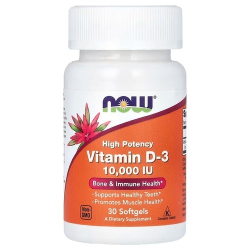 NOW Vitamin D3 10 000 МЕ 30 softgels
